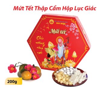 Mứt Tết Thập Cẩm Hộp Lục Giác 200g