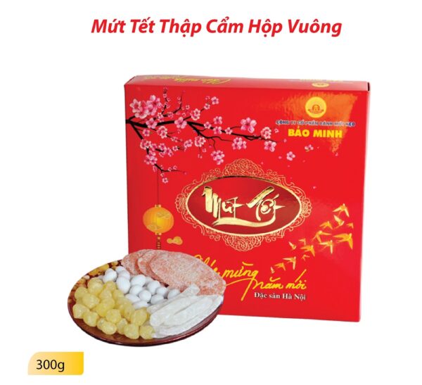 mut tet thap cam hop vuong 300g mut tet thap cam hop vuong 300g