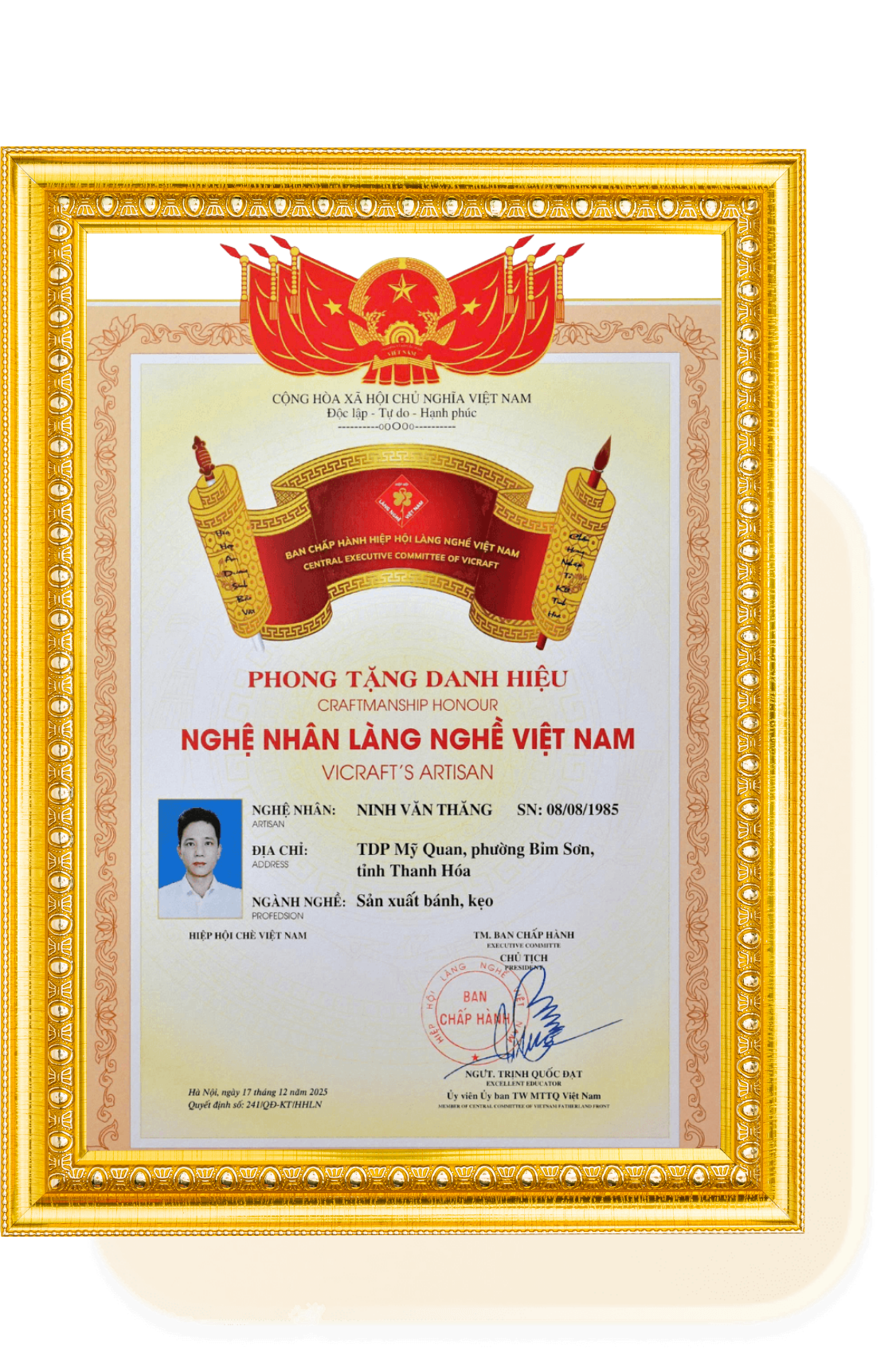 Nghệ nhân Ninh Văn Thăng